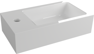 Linie Vano plan simple marbre composite Blanc Brillant 41 x 22 cm