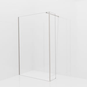 Balmani Modular inloopdouche met vaste zijwand: 130 x 200 cm, Helder glas, Brushed CoolMetal profielen