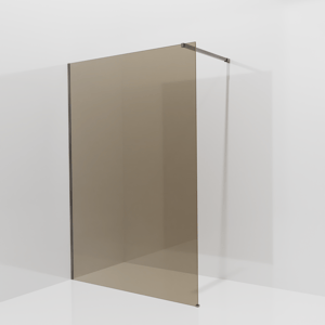 Balmani Modular douche à l'italienne: 140 x 200 cm, Verre bronze, Profil Brushed GunMetal