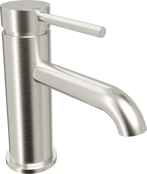 Blaufoss Round EcoStart standaard wastafelkraan Brushed CoolMetal