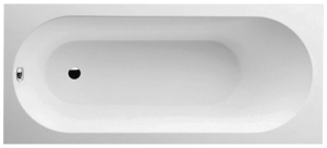 Villeroy & Boch Oberon eenpersoons inbouwbad 180 x 80 cm quaryl Glanzend Wit