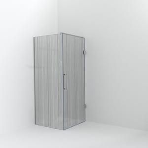 Balmani Modular inloopdouche met deur: 90 x 200 cm met deur 90 cm, Mikado met coating, Hoogglans chroom profielen