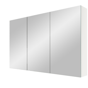Linie Montro Spiegelschrank Bad: 120 x 75 cm, Weiß Glänzend