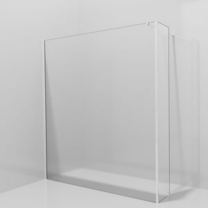 Balmani Modular inloopdouche met vaste zijwand: 180 x 200 cm, Ribs met coating, Hoogglans chroom profielen