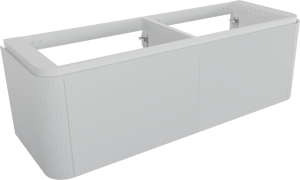 Balmani Moon zwevende wastafelonderkast 160 x 55 cm mat wit 2 lades vert. sym. Groef