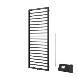 Vipera Listona sèche-serviettes Simple 60 x 180 cm chauffage électrique noir mat raccordement latéral et central possible 750W, résistance incluse
