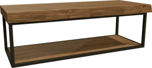 Balmani Life Edge Mini handenwasser 55 x 22,5 cm teak met Zwarte frame