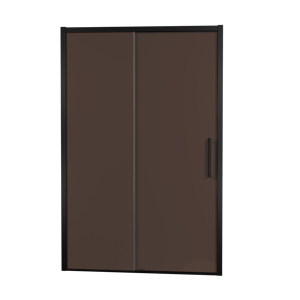 Balmani Senses Design douche schuifdeur omkeerbaar 160 cm x 210 cm Brons glas, Zwarte profielen
