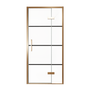 Balmani Senses Design porte pivotante à droite 100 cm x 210 cm verre Lined, Profil Brushed Rosegold