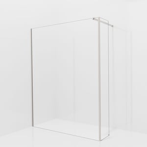 Balmani Modular inloopdouche met vaste zijwand: 160 x 200 cm, Helder glas, Brushed CoolMetal profielen