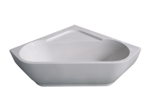 Linie Paulo tweepersoons hoekbad 135 x 135 cm acryl Glanzend Wit