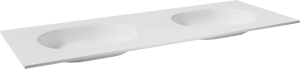Balmani Tablo Oval double vasque Solid Surface blanc mat 150 x 55 cm