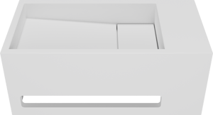 Balmani Mood High handenwasser 36 x 18 cm Mat Witte Solid Surface met handdoekhouder