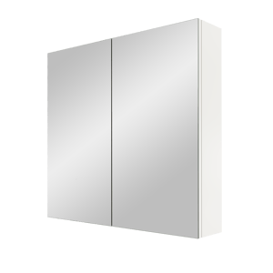 Linie Montro Spiegelschrank Bad: 80 x 75 cm, Weiß Glänzend