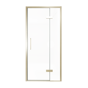 Balmani Senses Design douche draaideur rechts 100 cm x 210 cm Helder glas, Brushed Champagne Gold profielen