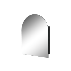 Storke Spiegelschrank Bad: Rund (Bogen), 55 x 70 cm, Schwarz Matt