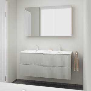 Linie Ribbo Badmöbel Set mit Baro Waschtisch und Spiegelschrank