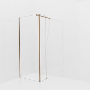 Balmani Modular inloopdouche met vaste zijwand: 90 x 200 cm, Helder glas, Brushed Rosegold profielen