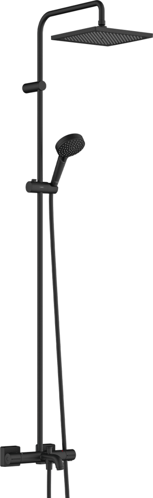 Hansgrohe Vernis Shape thermostatische badkraan regendoucheset Mat Zwart