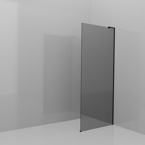 Balmani Modular inloopdouche: 90 x 200 cm, Reflex spiegelglas, Mat zwarte profielen met L-Shape
