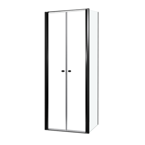 Luca Varess Kuresa douchehoek met pendeldeur met vaste zijwand 80 x 90 x 200 cm helder glas en mat zwarte profielen