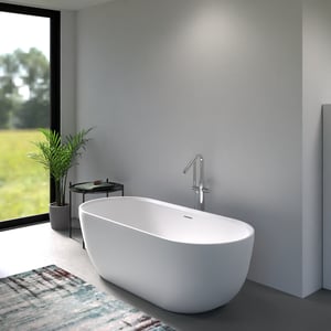 Blaufoss Round vrijstaande badkraan, inclusief inbouwelement