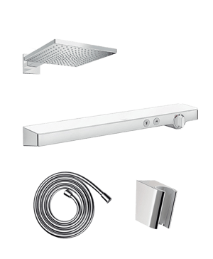 Hansgrohe ShowerTablet Select 700 robinet thermostatique Set de douche pluie encastré avec douche de tête 30 x 30 cm Chrome Brillant