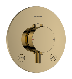 Hansgrohe Ecostat Comfort S inbouw thermostaat 2 uitgangen Polished Gold Optic EN1717