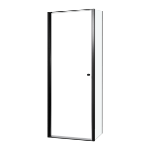 Luca Varess Kuresa douchecabine met draaideur met vaste zijwand 80 x 80 x 200 cm helder glas en mat zwarte profielen