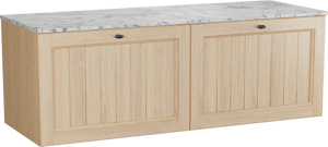 Balmani Lemon meuble salle de bains suspendu 150 x 55 cm, placage chêne naturel avec Stretto tablette simple ou double en carrara