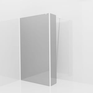 Balmani Modular Walk-In Dusche mit fester Seitenwand: 120 x 200 cm, Reflex-Spiegelglas, Profil Weiß matt