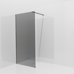 Balmani Modular inloopdouche: 100 x 200 cm, Rookglas met coating, Brushed GunMetal profielen