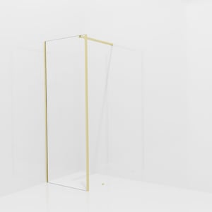 Balmani Modular inloopdouche met vaste zijwand: 80 x 200 cm, Helder glas met coating, Brushed Champagne Gold profielen
