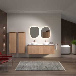 Balmani Moon meuble salle de bains avec tablette pour vasques Moon