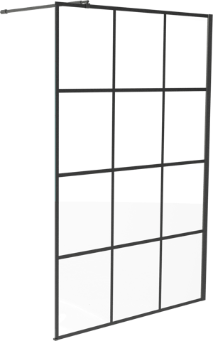 Linie Walk-In douche à l'italienne 140 x 200 cm verre square profil noir mat