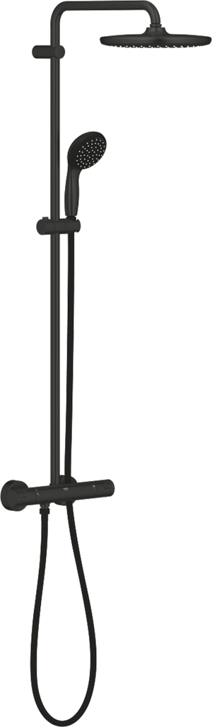 Grohe Vitalio Start set de douche de pluie robinet thermostatique Noir Mat