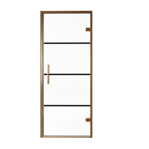 Balmani Senses Design Dusche Drehtür, Rechts, 90 cm x 210 cm, Lined, Profil Brushed Rosegold