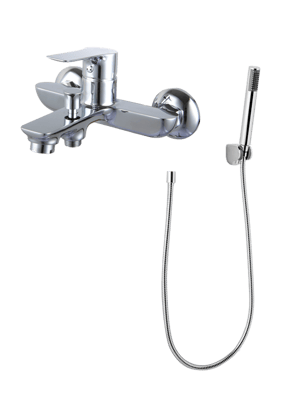 Linie Mila robinet de bain avec douchette chrome brillant