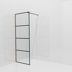 Balmani Modular douche à l'italienne: 80 x 200 cm, Lined, Profil Brushed Rosegold