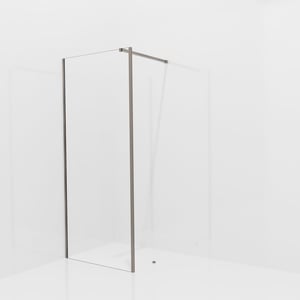 Balmani Modular inloopdouche met vaste zijwand: 90 x 200 cm, Helder glas met coating, Brushed GunMetal profielen