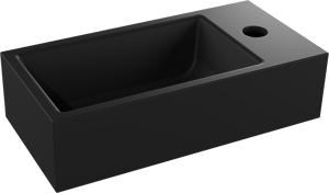 Luca Varess Cubic Handwaschbecken, Keramik Schwarz Matt, Rechts, 40,5 x 20 cm