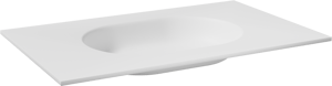 Balmani Tablo Oval enkele wastafel mat witte Solid Surface 90 x 55 cm