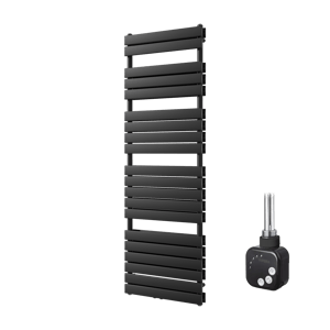 Vipera Vulcan Doppel Handtuchheizkörper 60 x 183,5 cm Elektrische Heizung Schwarz matt Seiten- und Mittelanschluss 1.500W, inkl. Widerstand