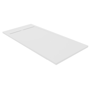 Luca Varess Dandy douchebak 160 x 80 cm composietmarmer mat wit rock structuur