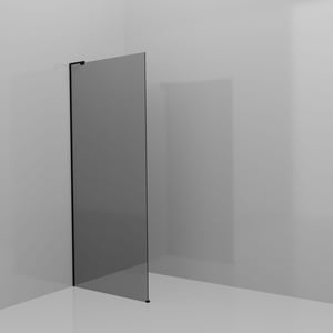 Balmani Modular Walk-In Dusche: 90 x 200 cm, Reflex-Spiegelglas, inklusive Coating, Profil Schwarz matt mit L-Shape