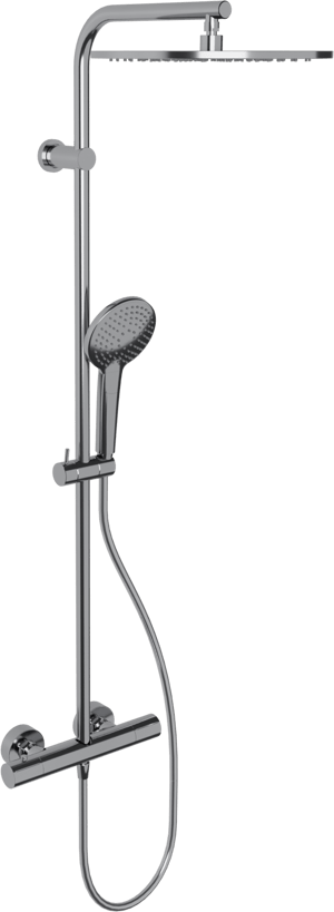 Blaufoss Round 300 colonne de douche de pluie mitigeur thermostatique Chrome Brillant