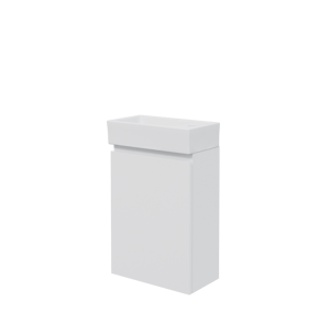 Linie Lado zwevend toiletmeubel 40 x 22 cm mat wit met Baro wastafel in glanzend witte keramiek