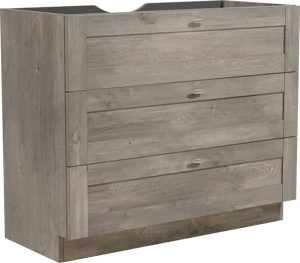 Linie Classo staande wastafelonderkast 100 x 46 cm grijze eik 3 lades