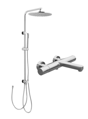 Blaufoss Apollo set de douche de pluie robinet thermostatique chrome brillant