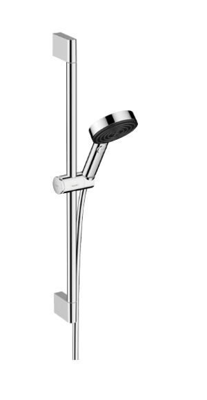 Hansgrohe Pulsify Select S barre de douche avec pommeau de douche 10,5cm 3 fonctions jet chrome brillant